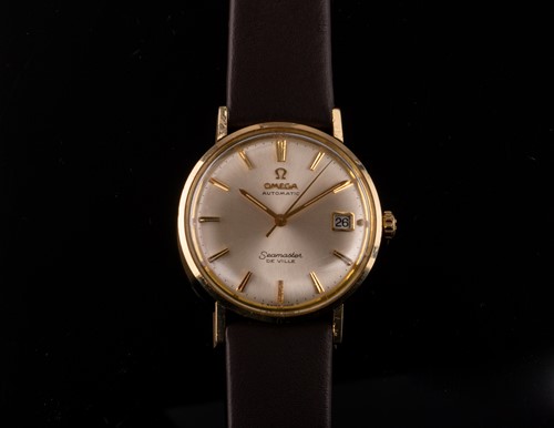 Lot 193 - Omega. A gilt stainless steel automatic...