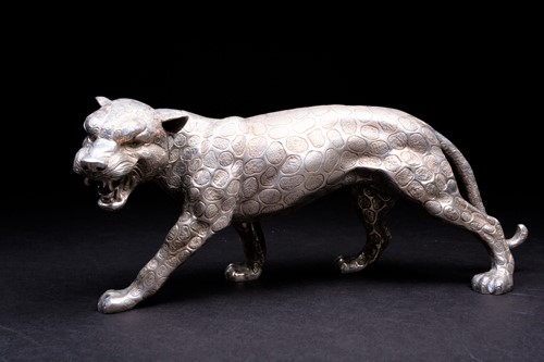 Lot 116 - A large Spanish silver leopard, mid 20th...