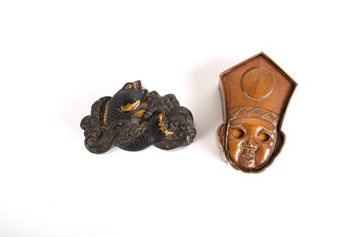 Lot 251 - A small Japanese shakudo box and cover, Meiji...