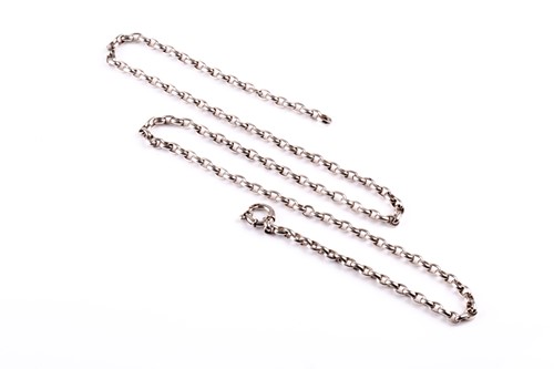 Lot 611 - A silver belcher-link chain necklace,...