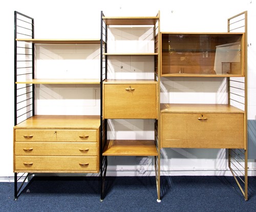 Lot 149 - A 1970s teak Staples Ladderax modular wall...
