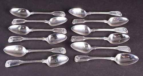 Lot 125 - A set of twelve George III silver dessert...