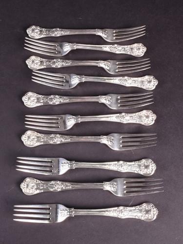 Lot 135 - A set of ten Victorian silver Queen's oyster...