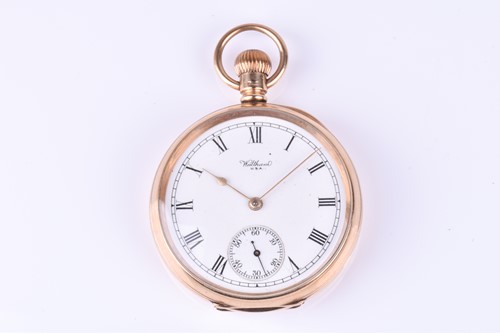 Lot 188 - A Waltham 9ct yellow gold pocket watch, the...