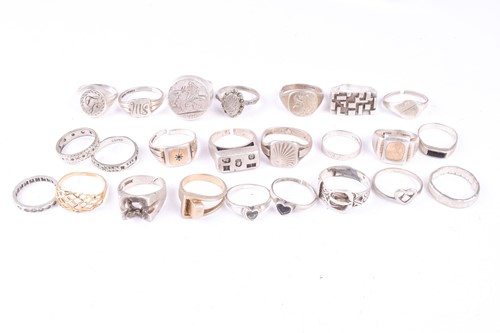 Lot 377 - A group of twenty four various silver and...