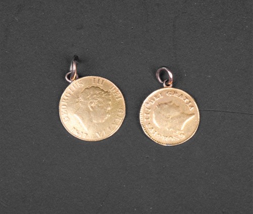 Lot 247 - Geo III, a third guinea and a half sovereign,...