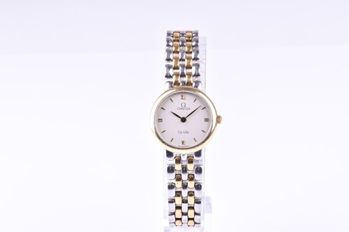 Lot 227 - An Omega De Ville ladies two tone quartz...