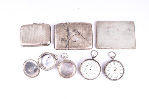 Lot 15 - A white metal cased pocket chronograph,...