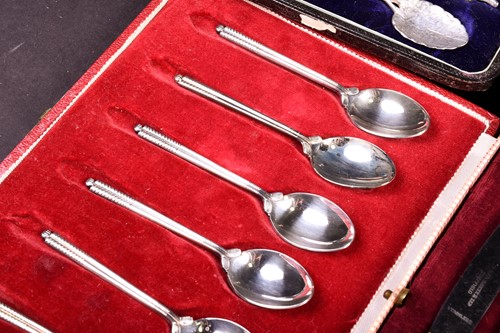 Lot 59 - A cased set of six Victorian silver teaspoons,...
