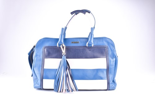 Lot 328 - A ladies blue leather Missoni handbag, with...
