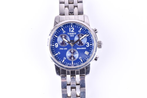 Lot 209 - A Tissot PRC200 quartz chronograph, the blue...