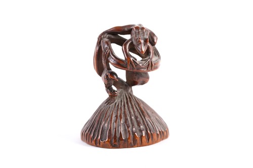 Lot 225 - A Japanese carved wood okimono, Meiji period,...