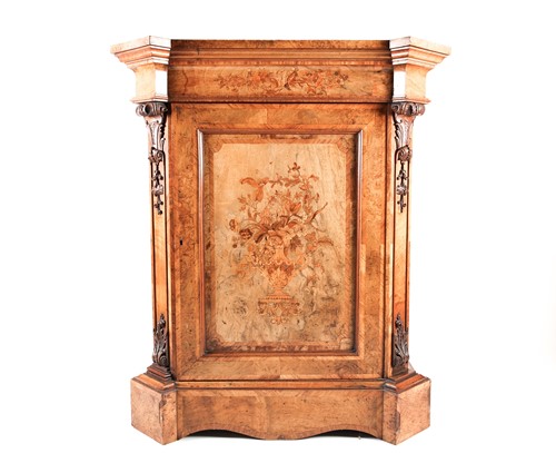 Lot 152 - A Victorian walnut and floral marquetry inlaid...