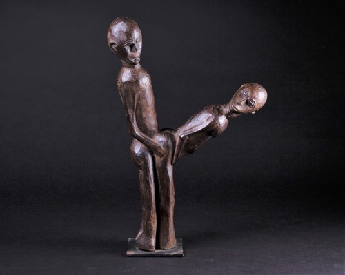 Lot 21 - A Lobi betise figure group, Burkina Faso, the...