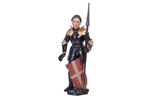 Lot 446 - An 18th century carved softwood figure of St...