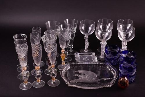 Lot 409 - A group of six hand blown Murano drinking...