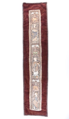 Lot 447 - An 18th century embroidered orphrey fragment...
