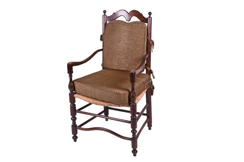 Lot 103 - A Spanish walnut ladderback armchair, early...