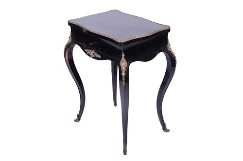 Lot 104 - French 19th century ebonised and ormolu...