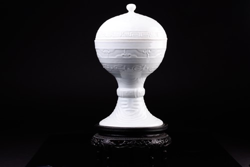 Lot 157 - A Chinese altar vase and cover, Dou, Qing...