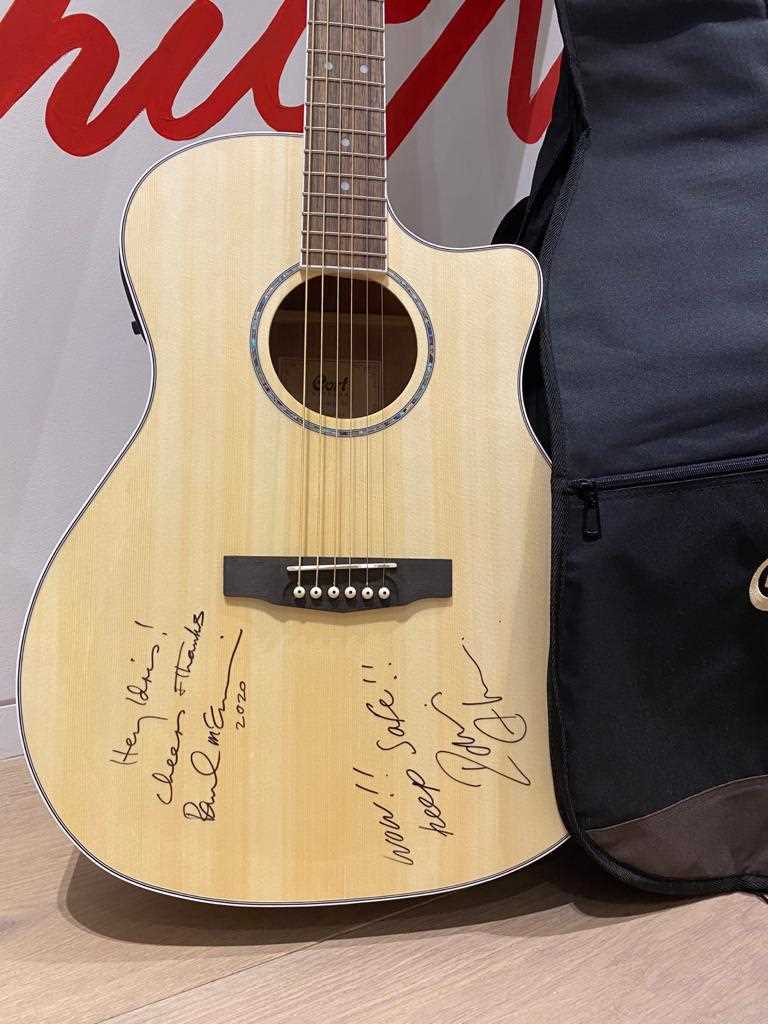 Lot 1 - A Unique Cort acoustic guitar signed by Sir...