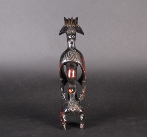 Lot 106 - A Mumuye standing male figure, Nigeria, with...