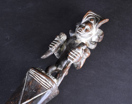 Lot 117 - A Chokwe staff, the terminal carved as the...