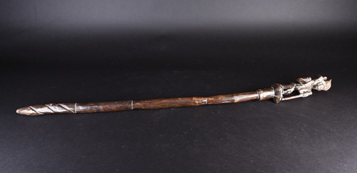 Lot 84 - A Chokwe staff, the terminal carved as the...