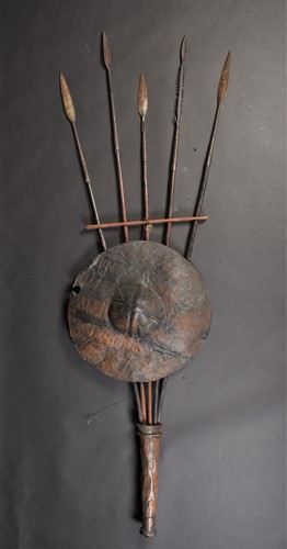 Lot 89 - Five Maasai spears, Kenya, all with leaf...