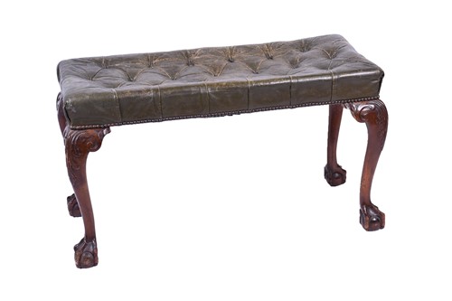 Lot 110 - A Geo III style mahogany duet stool, 20th...