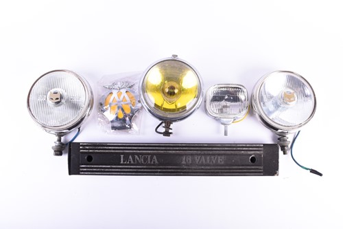 Lot 370 - A near pair of Marchal S.E.V. chrome mounted...