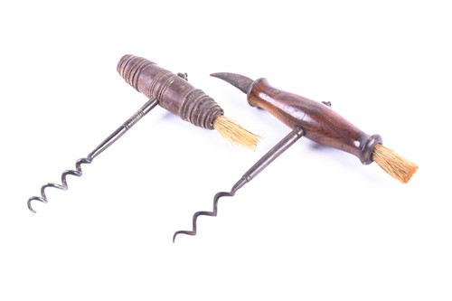 Lot 472 - A George III corkscrew with turned wooden...