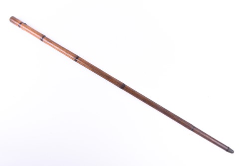 Lot 432 - A 19th century swordstick, in bamboo cane, the...