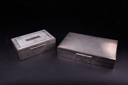 Lot 549 - Two silver cigarette boxes, 20th century, both...