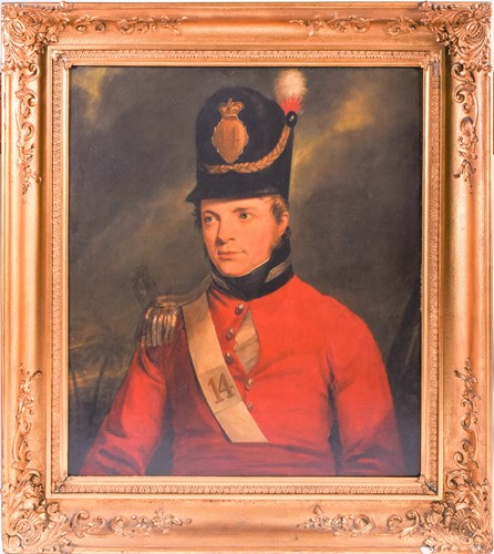 Lot 11 - A 19th century portrait of a military officer...