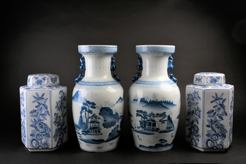 Lot 166 - A pair of decorative modern Chinese blue and...