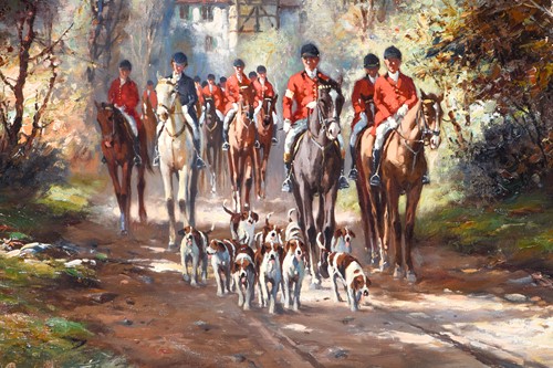 Lot 19 - H. Alton? (20th century) fox hunters and...