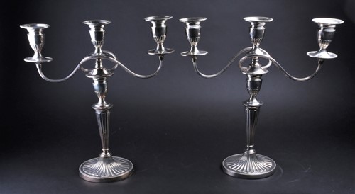 Lot 575 - A pair of large George III style silver plate...