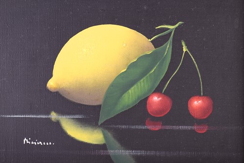 Lot 31 - A contemporary still life painting of a lemon...