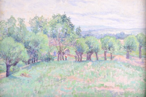 Lot 33 - An Impressionist style landscape, oil on...