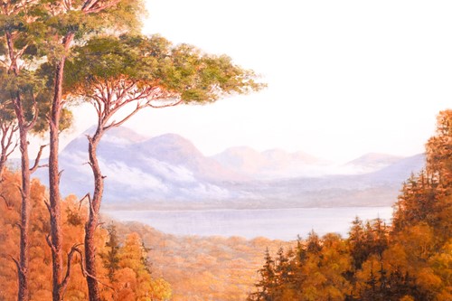 Lot 13 - A large 19th century landscape, an autumnal...