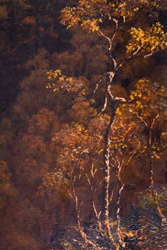 Lot 13 - A large 19th century landscape, an autumnal...