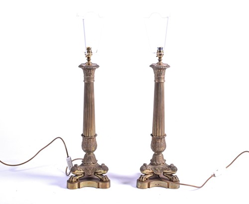 Lot 373 - A pair of Louis Philippe style cast brass...