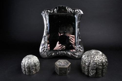 Lot 562 - A modern silver framed desk mirror, of Art...