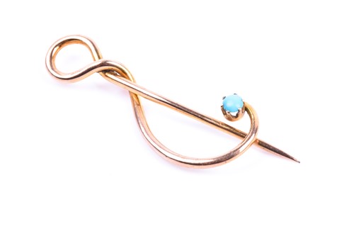 Lot 650 - A 9ct yellow gold Murrle Bennett pin, in the...