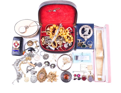Lot 685 - A Victorian yellow metal swivel fob pendant,...