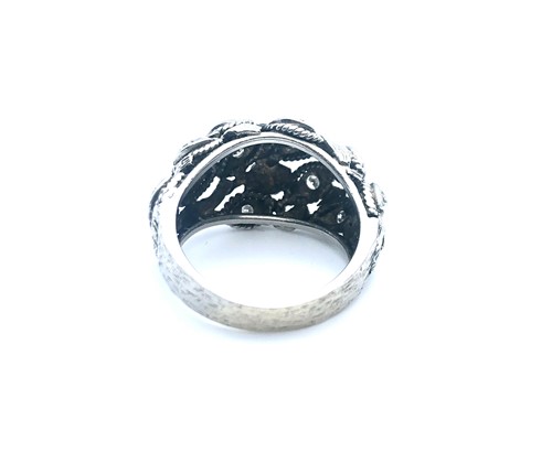 Lot 112 - An unusual white metal and cubic zirconia...