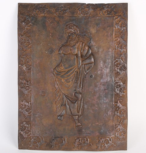 Lot 503 - A Greek style sheet bronze plaque of Alexander...