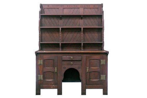Lot 136 - An Arts & Crafts style quarter-sawn oak...