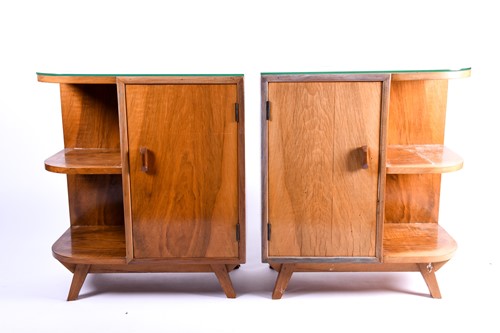 Lot 140 - A pair of mid 20th century figured walnut...